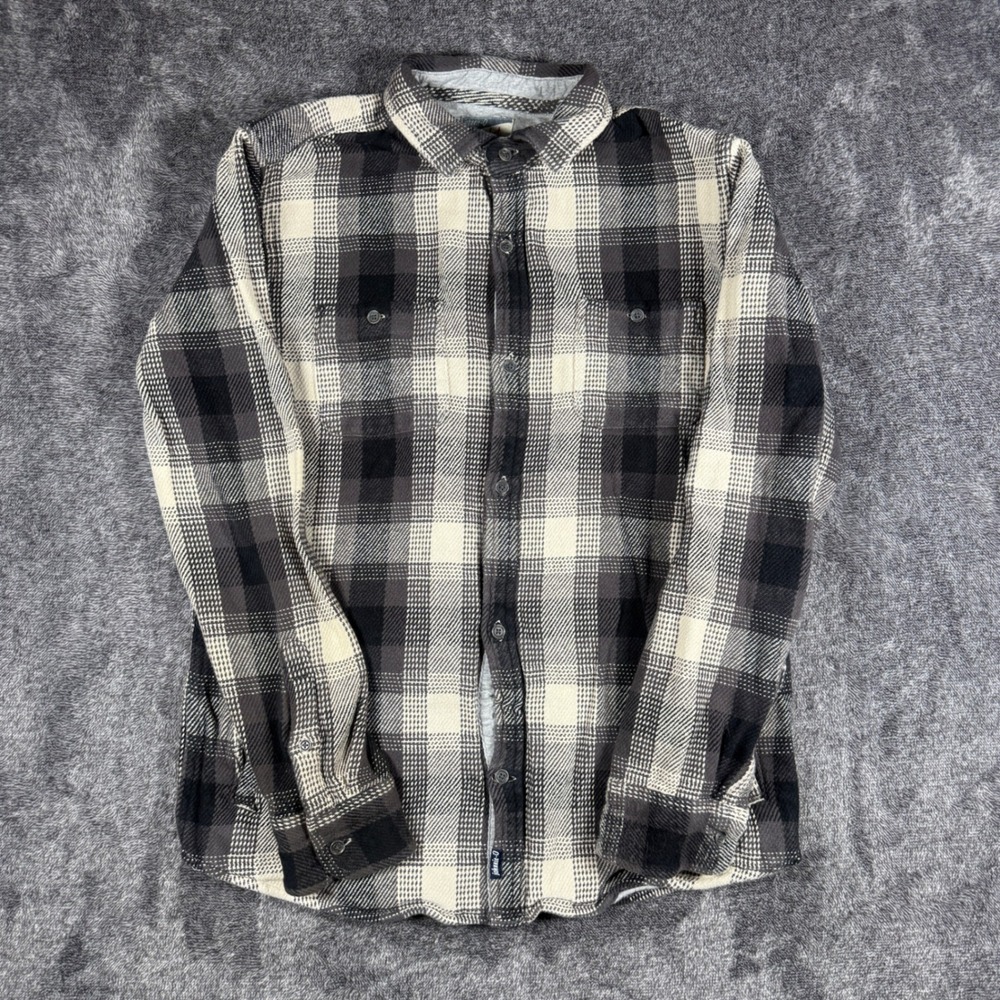 Johnnie-O Shacket Mens 16 Black White Plaid Flannel Lined Shirt Jacket Pocket